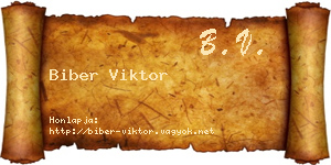 Biber Viktor névjegykártya